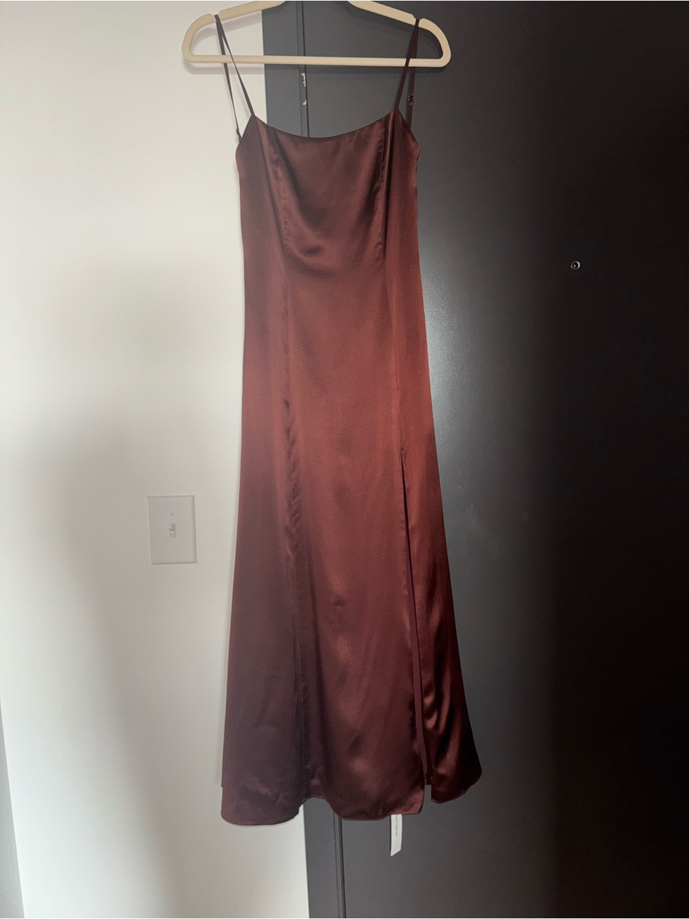 Reformation Melina Silk Dress Brown Maxi Slip Dress size 2 NWT